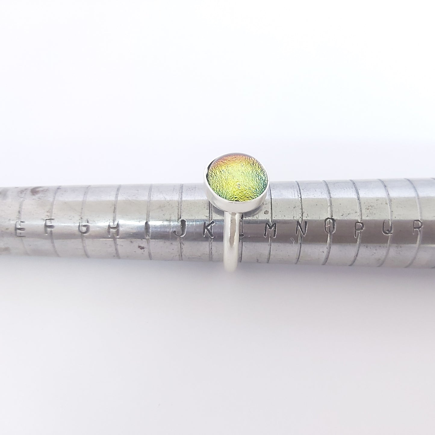 Handmade sterling silver dichroic ring (925 Sterling Silver)
