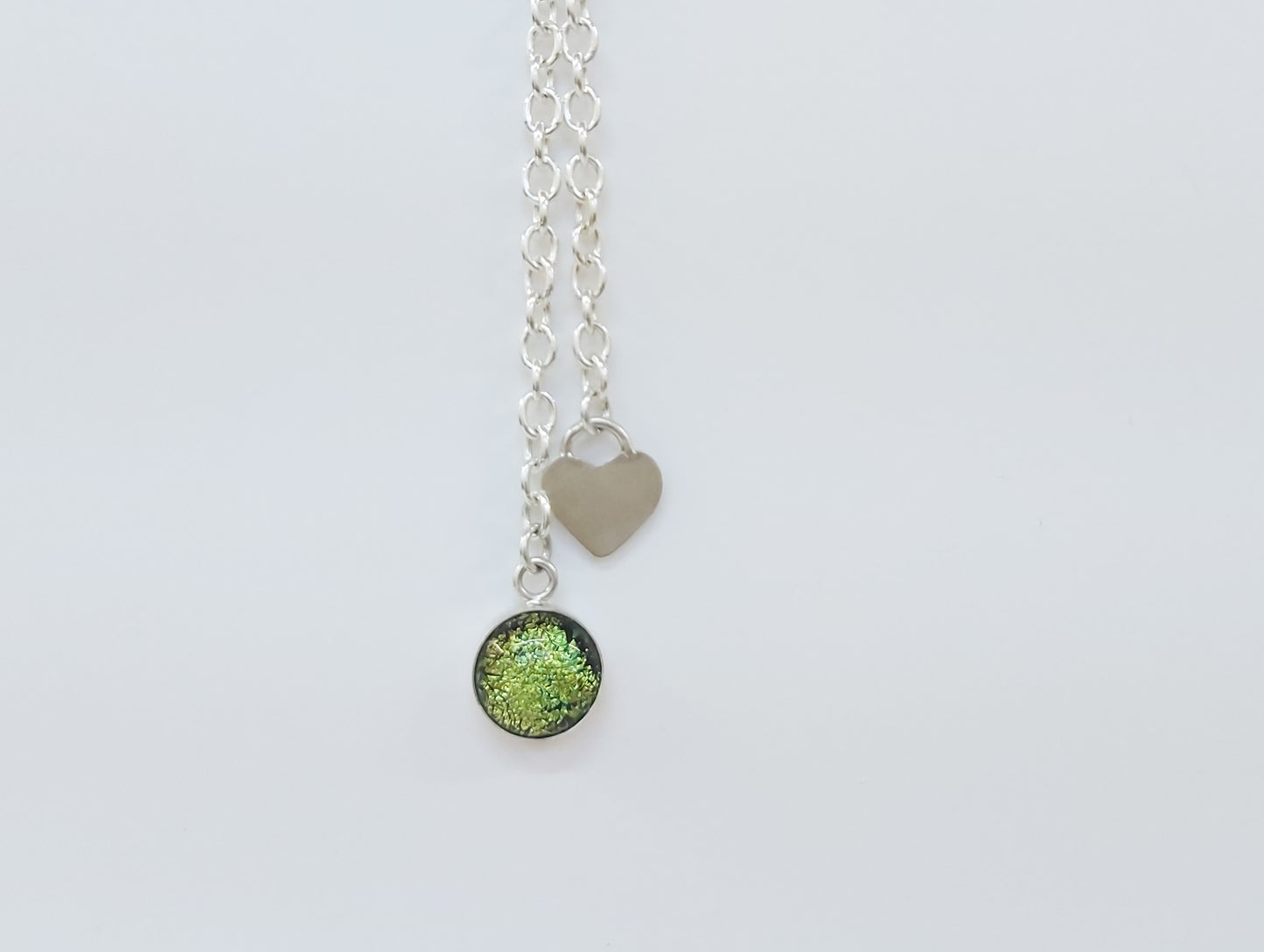 Halsband - Gult och grönt dikroiskt glas (925 Sterling Silver)