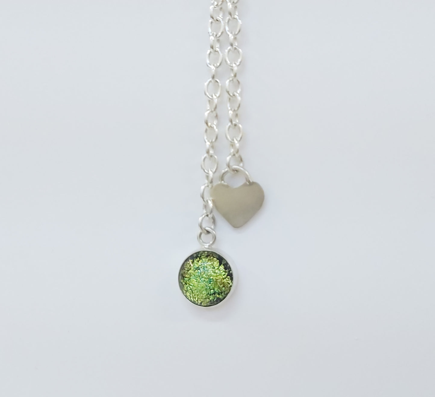 Halsband - Gult och grönt dikroiskt glas (925 Sterling Silver)