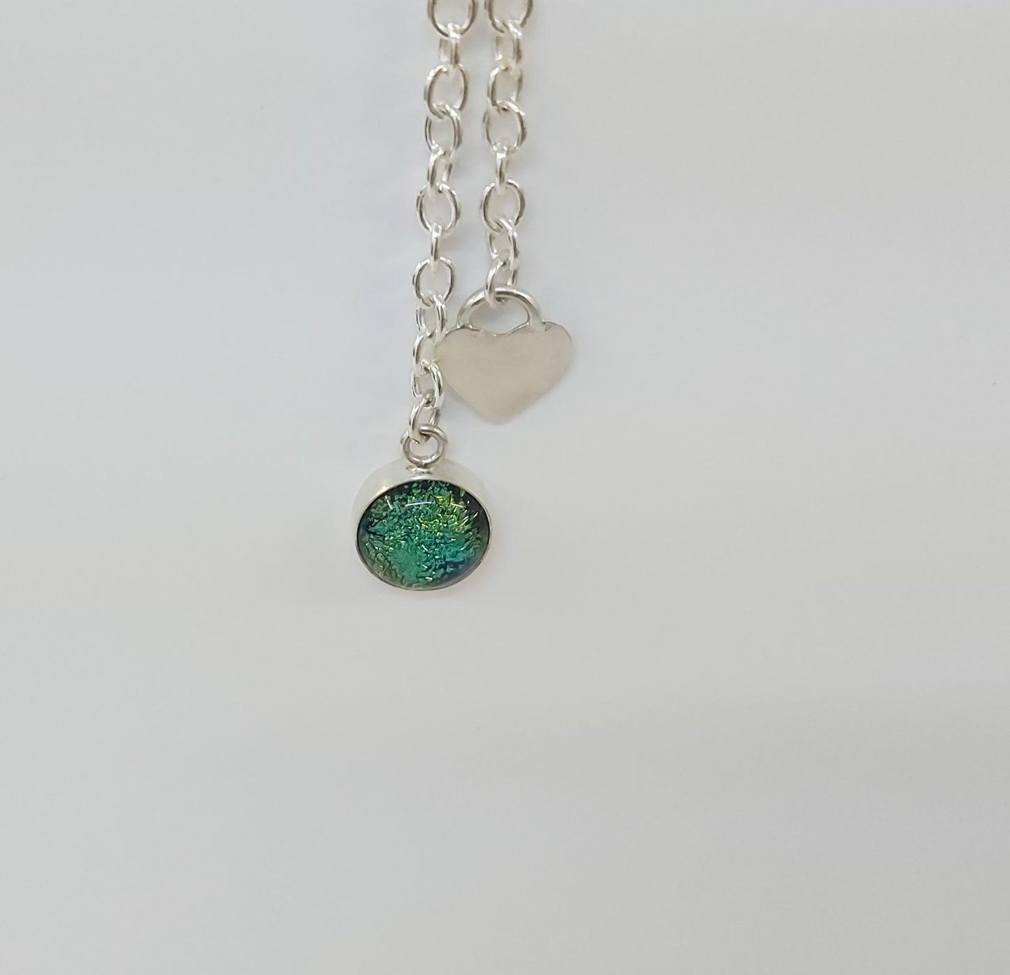 Halsband - Gult och grönt dikroiskt glas (925 Sterling Silver)