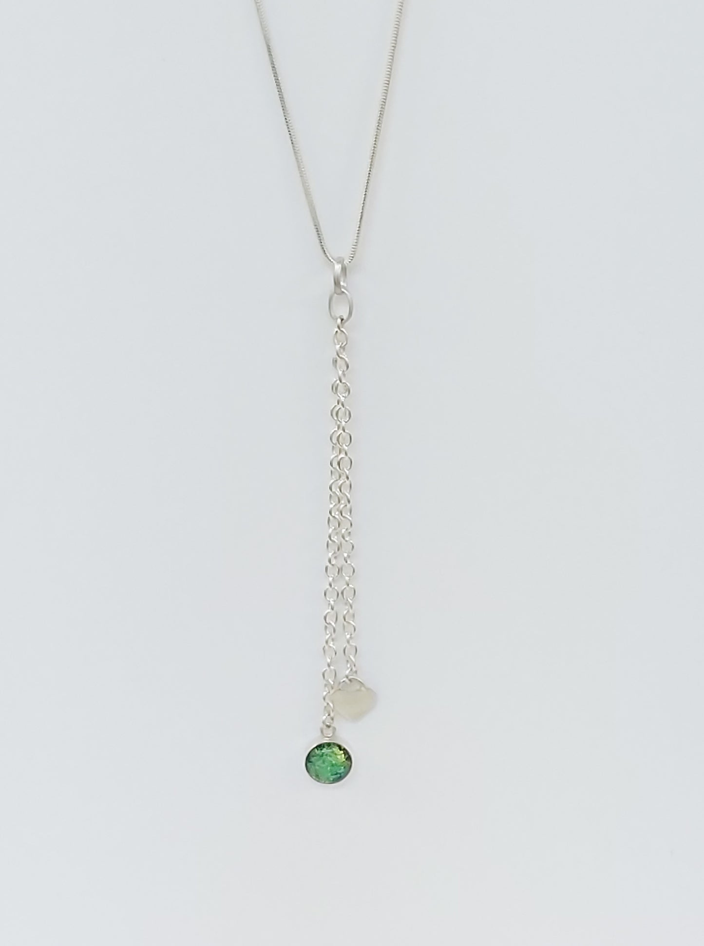 Halsband - Gult och grönt dikroiskt glas (925 Sterling Silver)