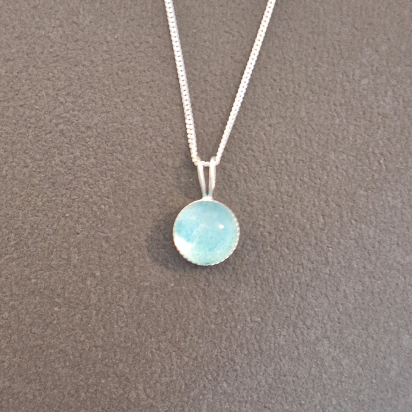 Smält glas halsband-Blå
