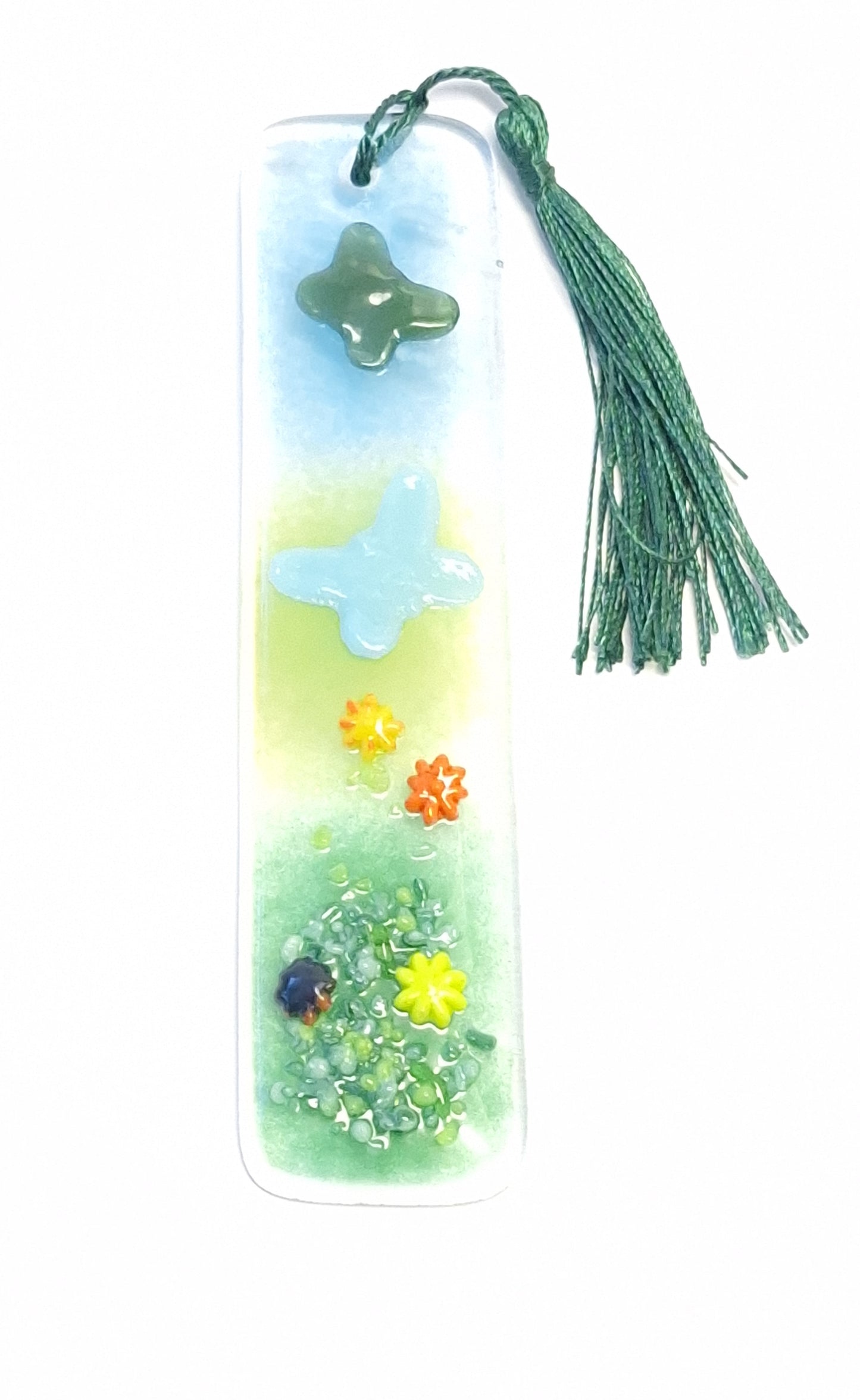 Summer inspired glass bookmark