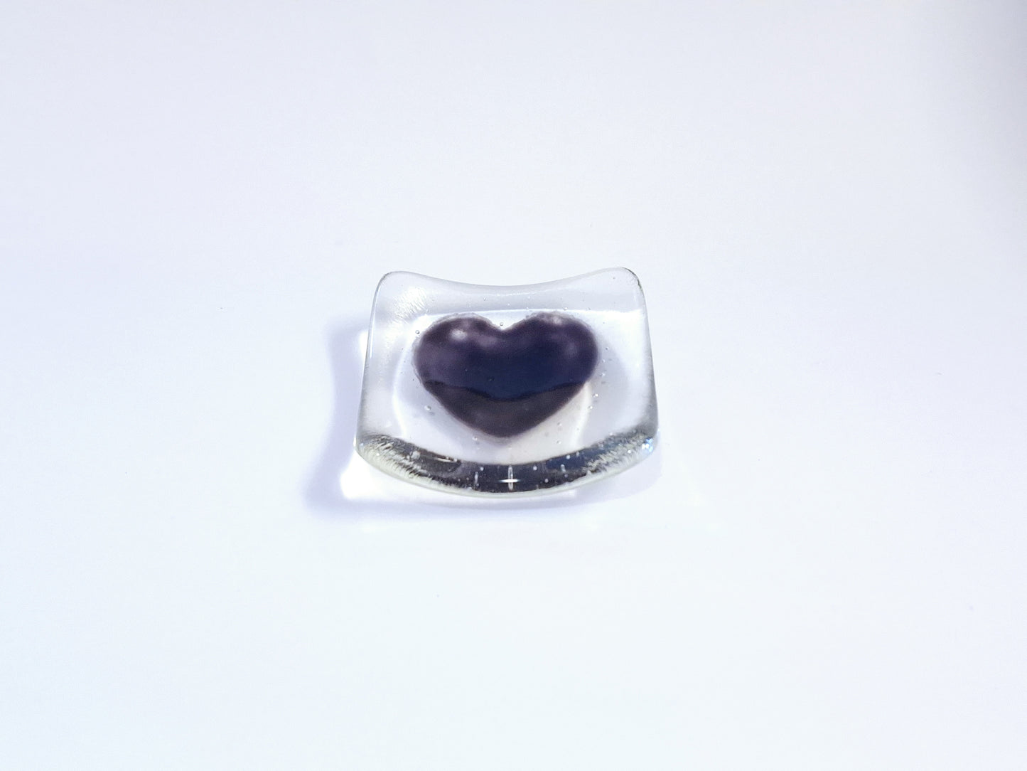 Glass earring dish- My heart