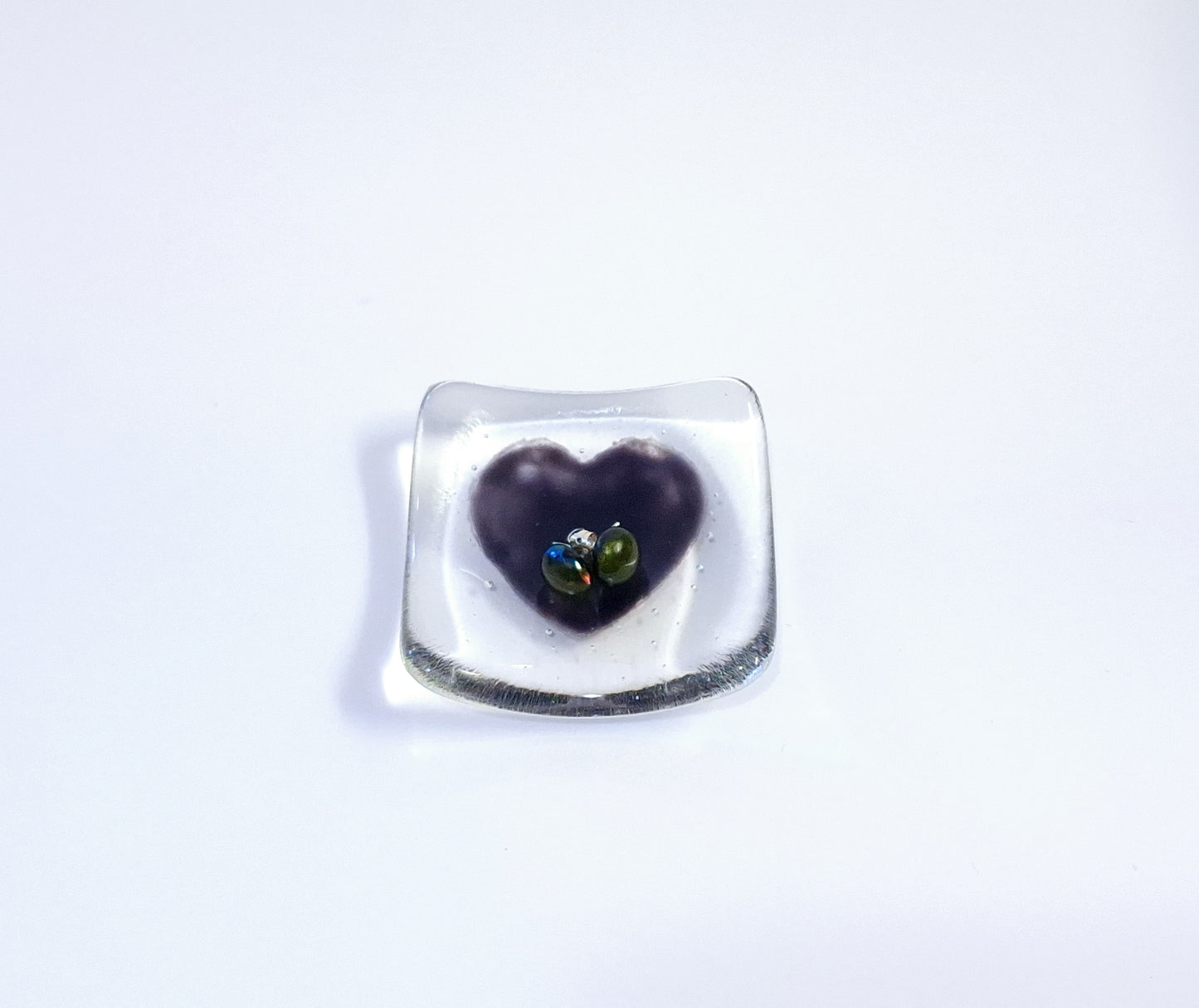 Glass earring dish- My heart