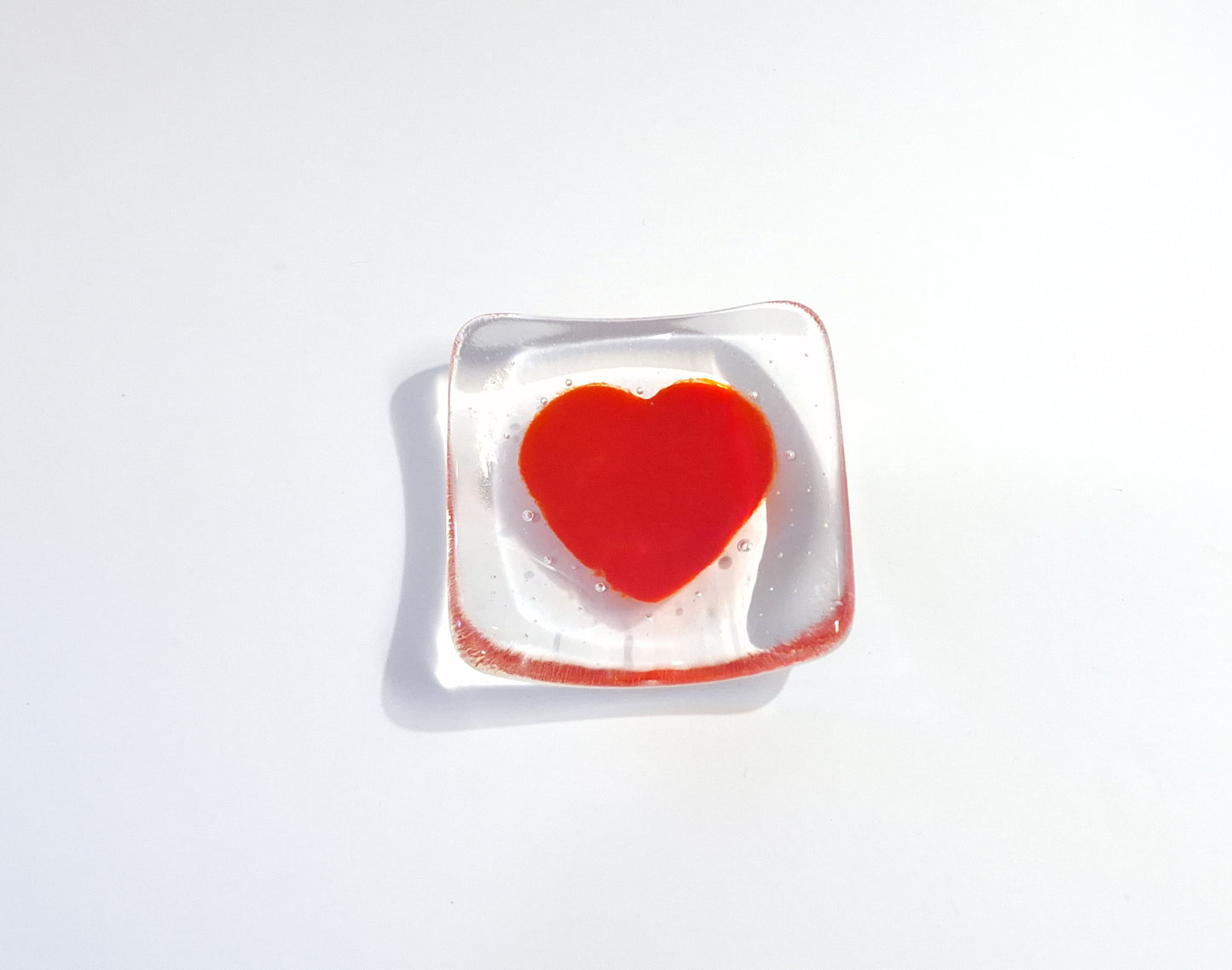 Glass earring dish- My heart