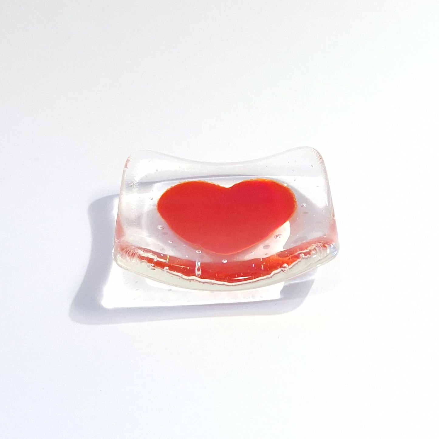 Glass earring dish- My heart