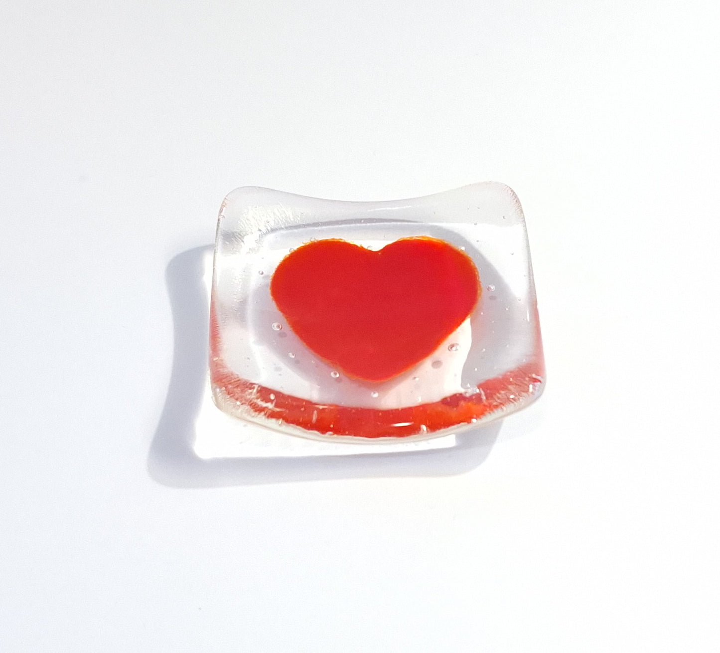 Glass earring dish- My heart