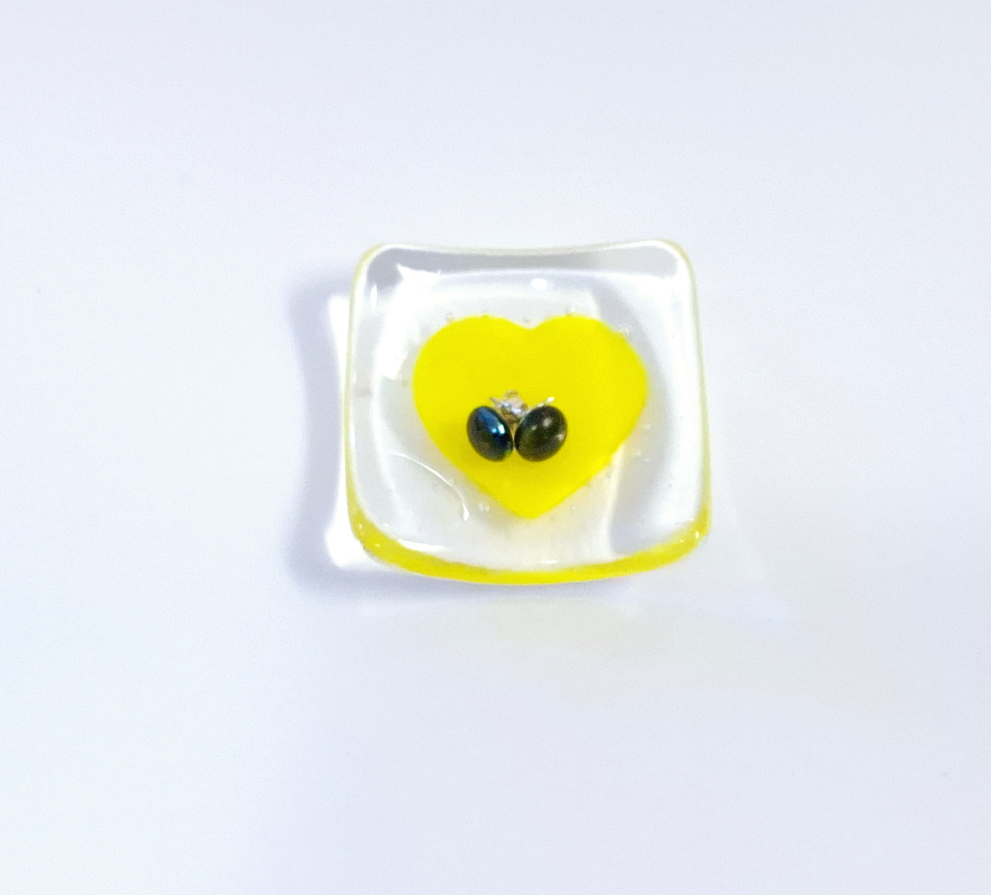 Glass earring dish- My heart
