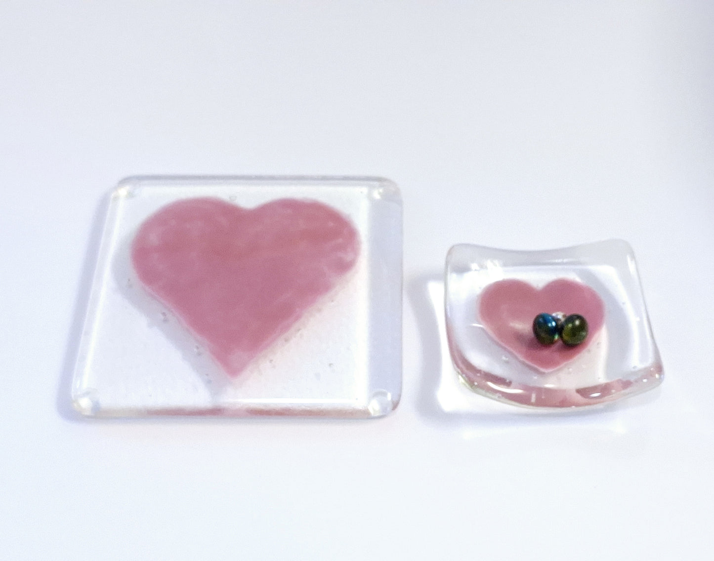 Glass earring dish- My heart