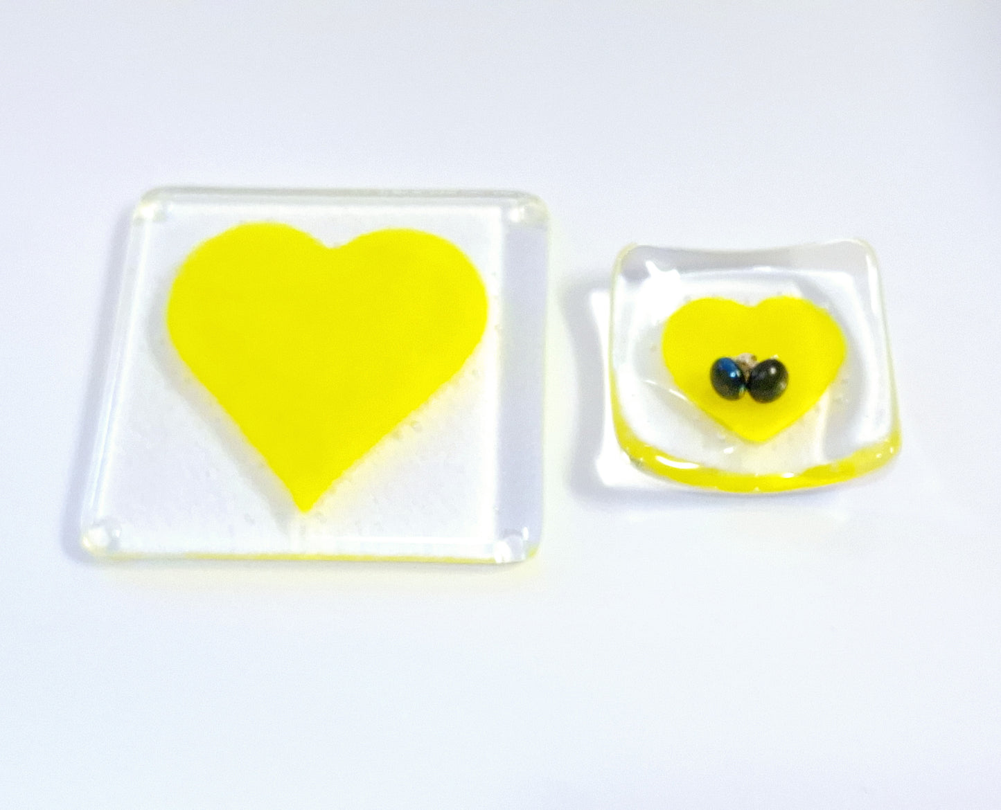 Glass earring dish- My heart