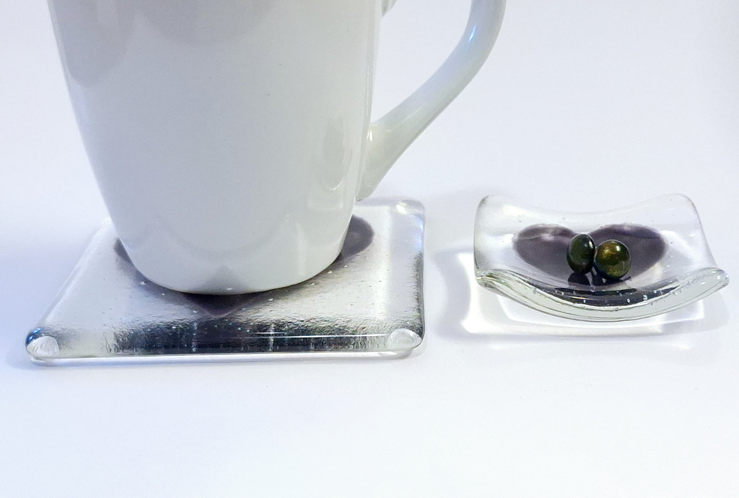 Heart Glass Coaster - Purple