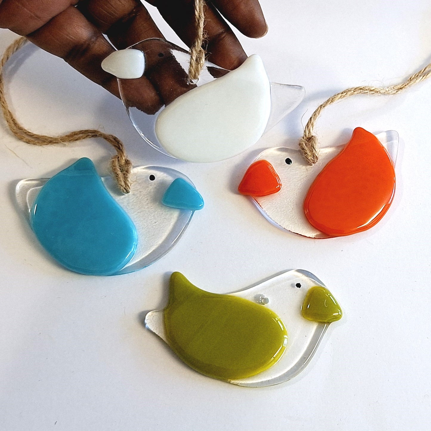 Fused Glass Robins