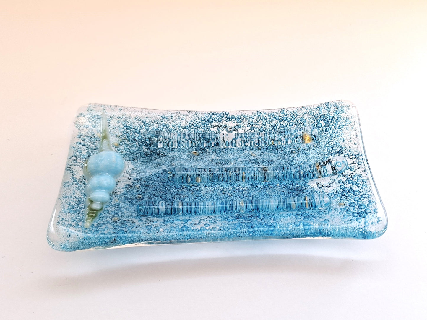 Tvålkopp med Blå Bubblor och Snäckskal