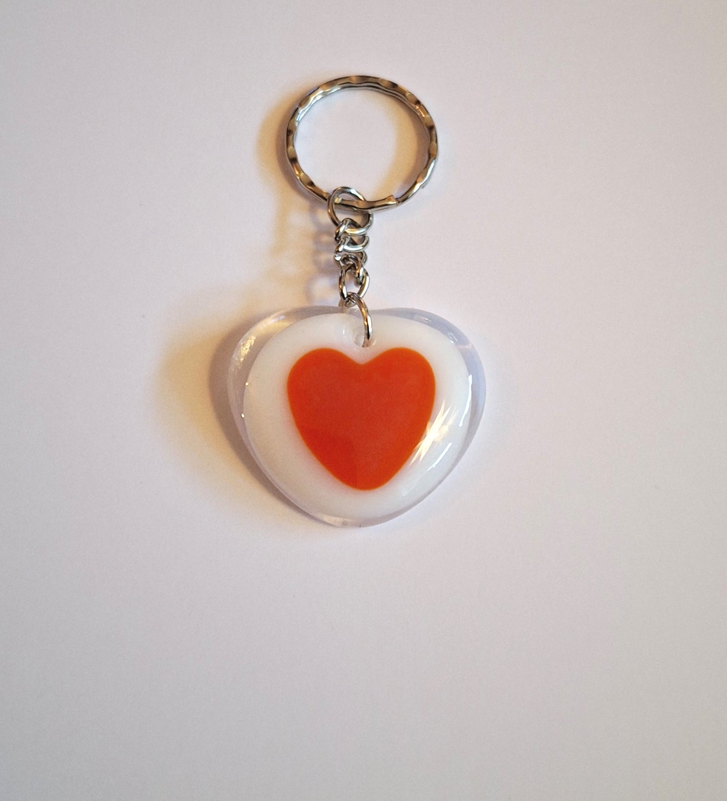 Fused Glass Heart Keyring
