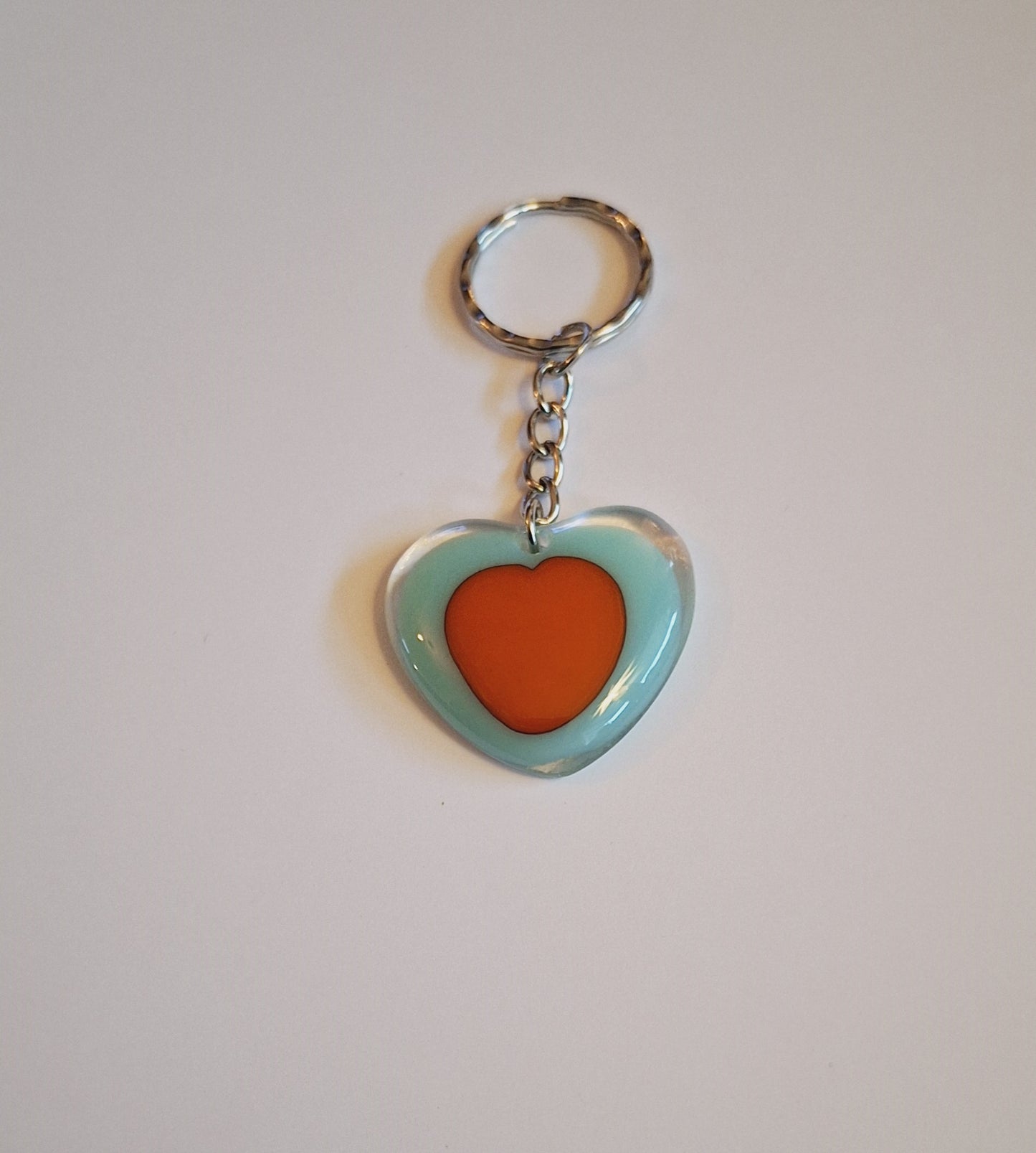 Fused Glass Heart Keyring