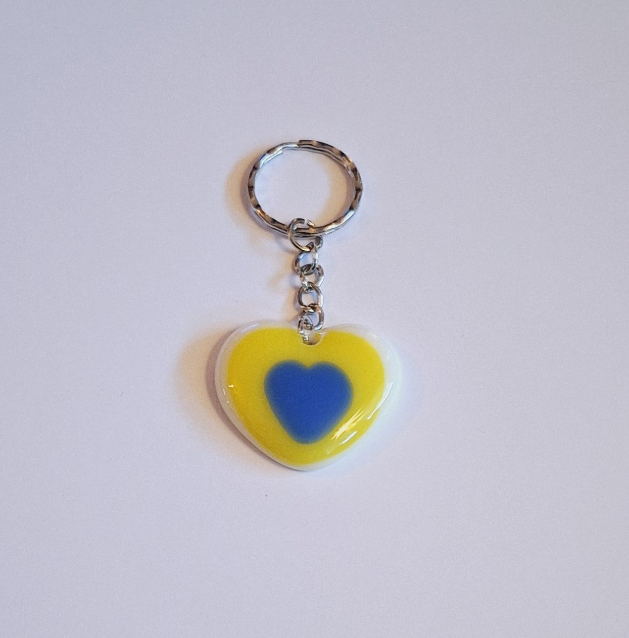 Fused Glass Heart Keyring