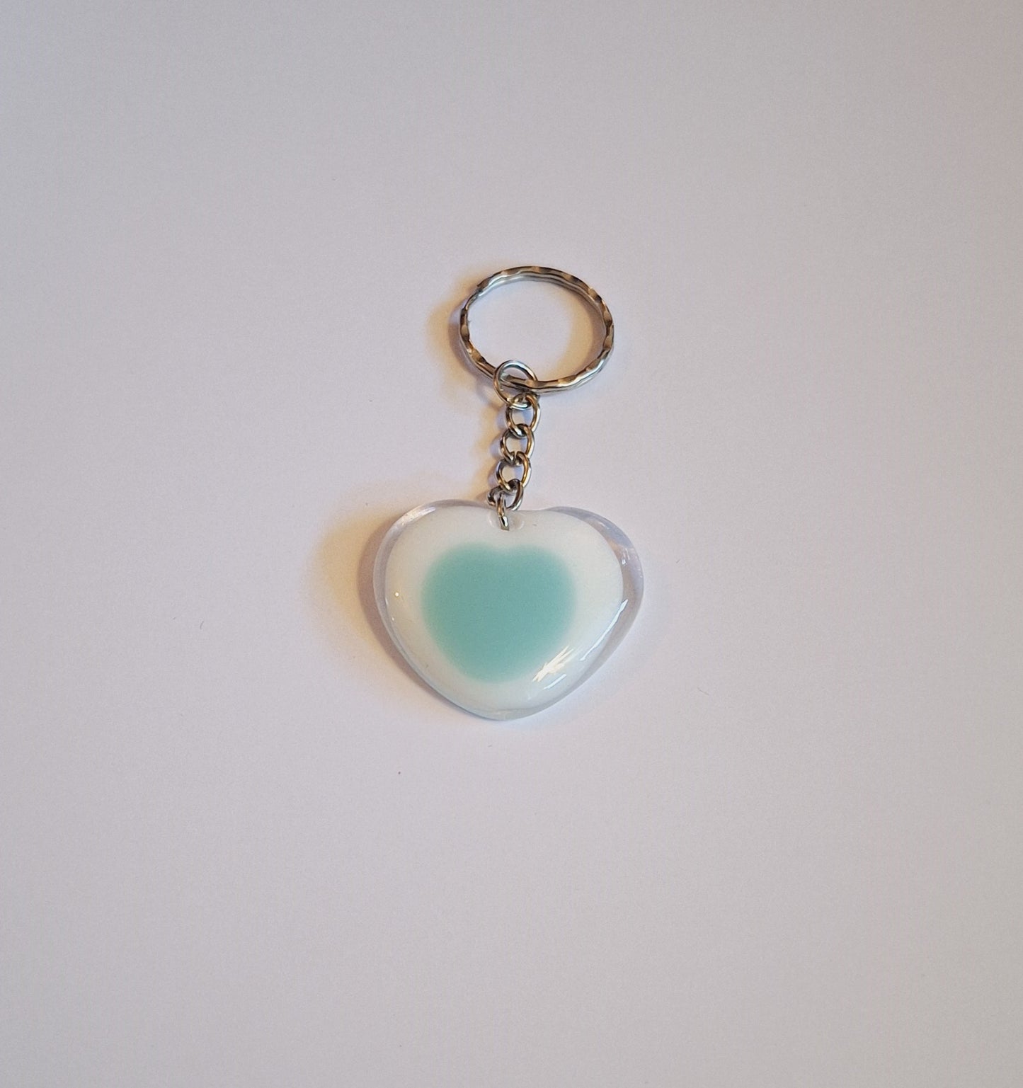 Fused Glass Heart Keyring