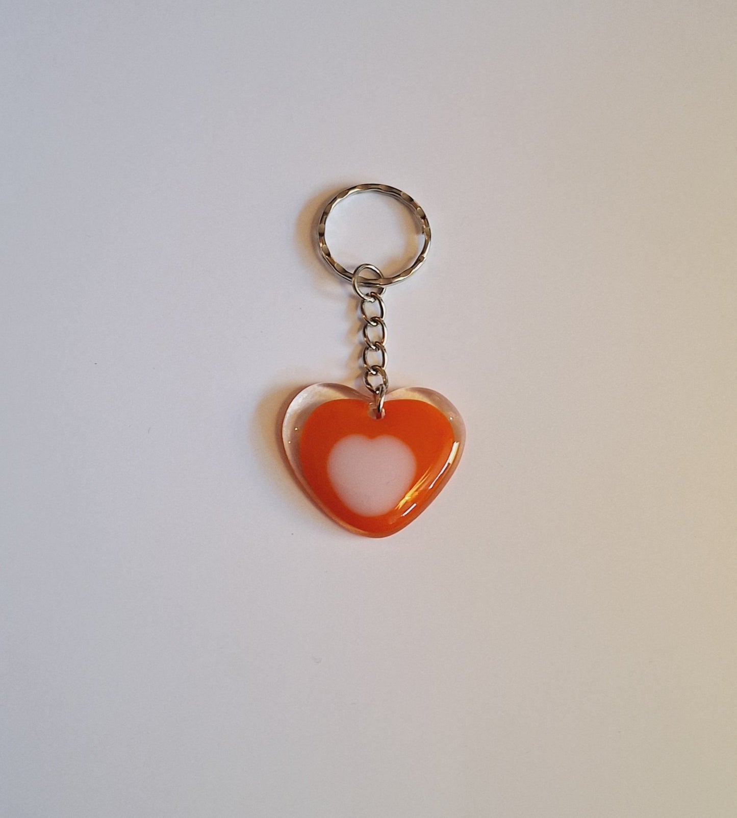 Fused Glass Heart Keyring