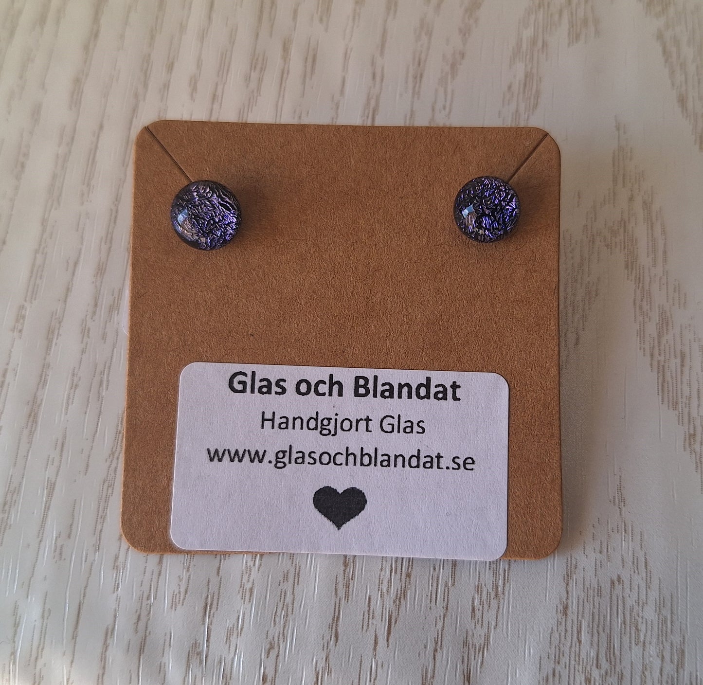 Handgjorda Örhängen av Dikroiskt Glas-Lila-E06