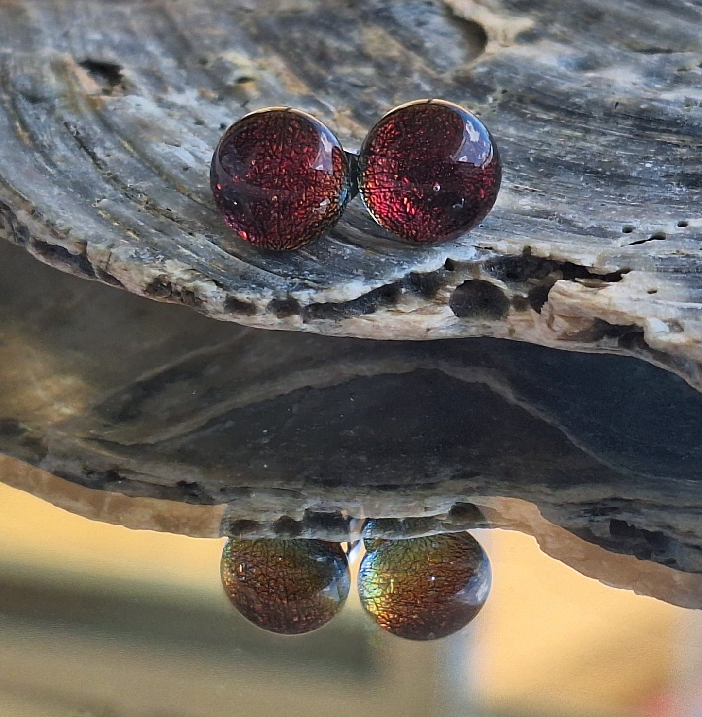 Handmade Dichroic Glass Earrings-E08