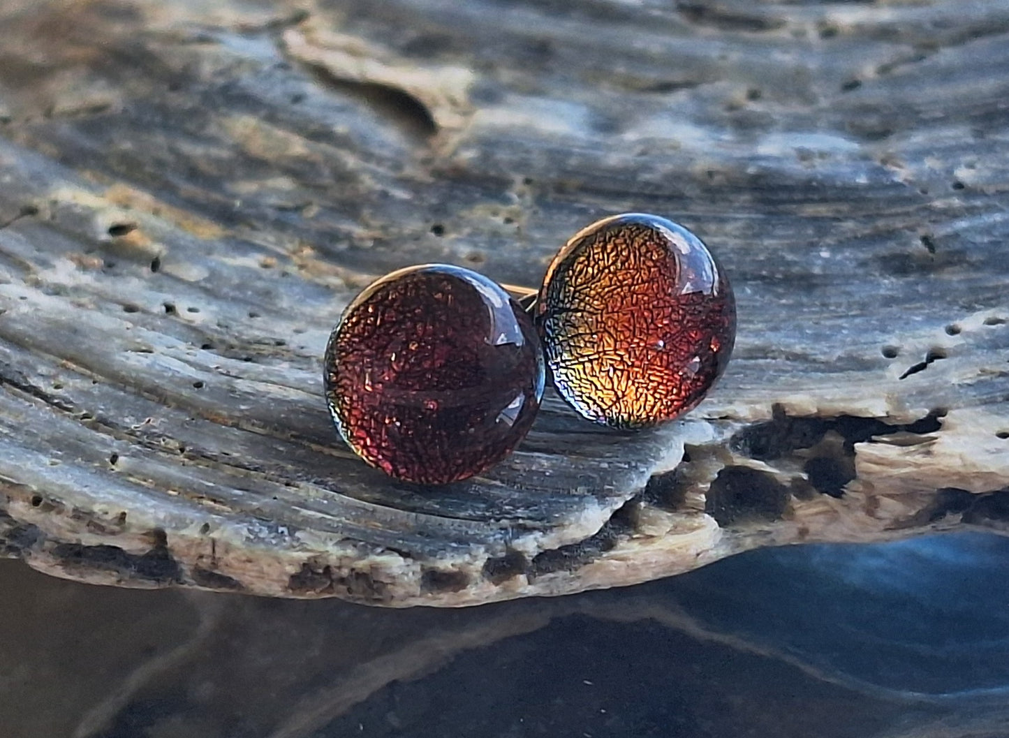 Handmade Dichroic Glass Earrings-E08