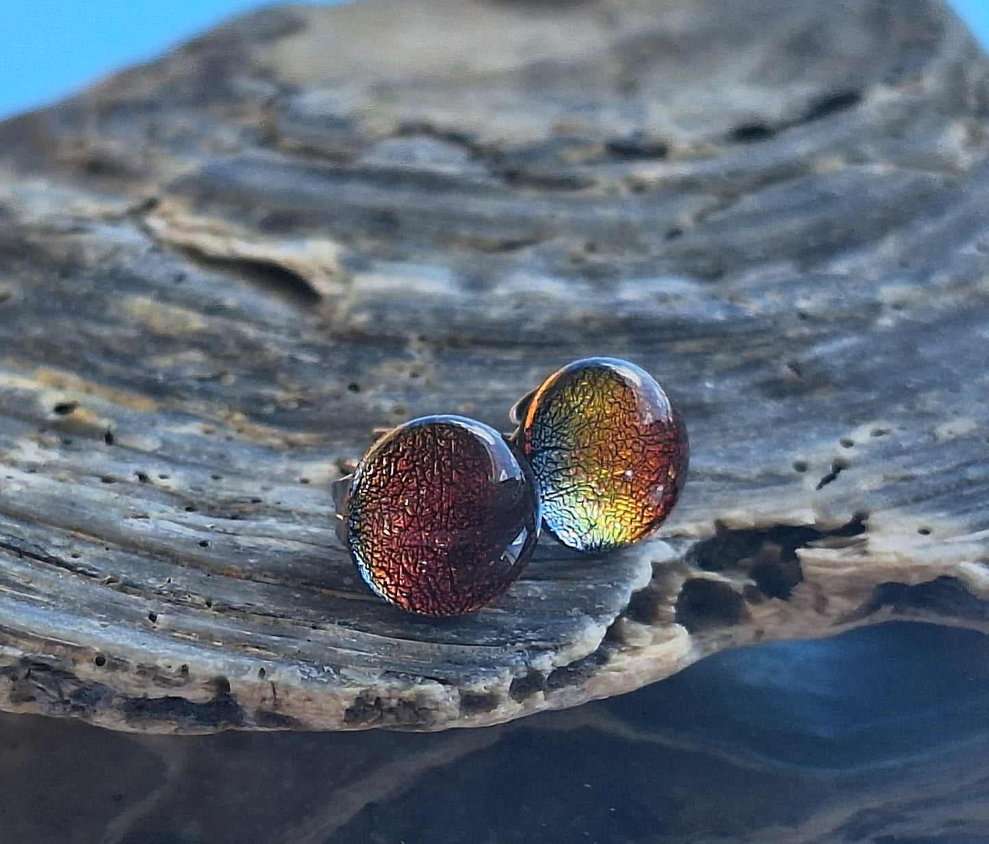 Handmade Dichroic Glass Earrings-E08