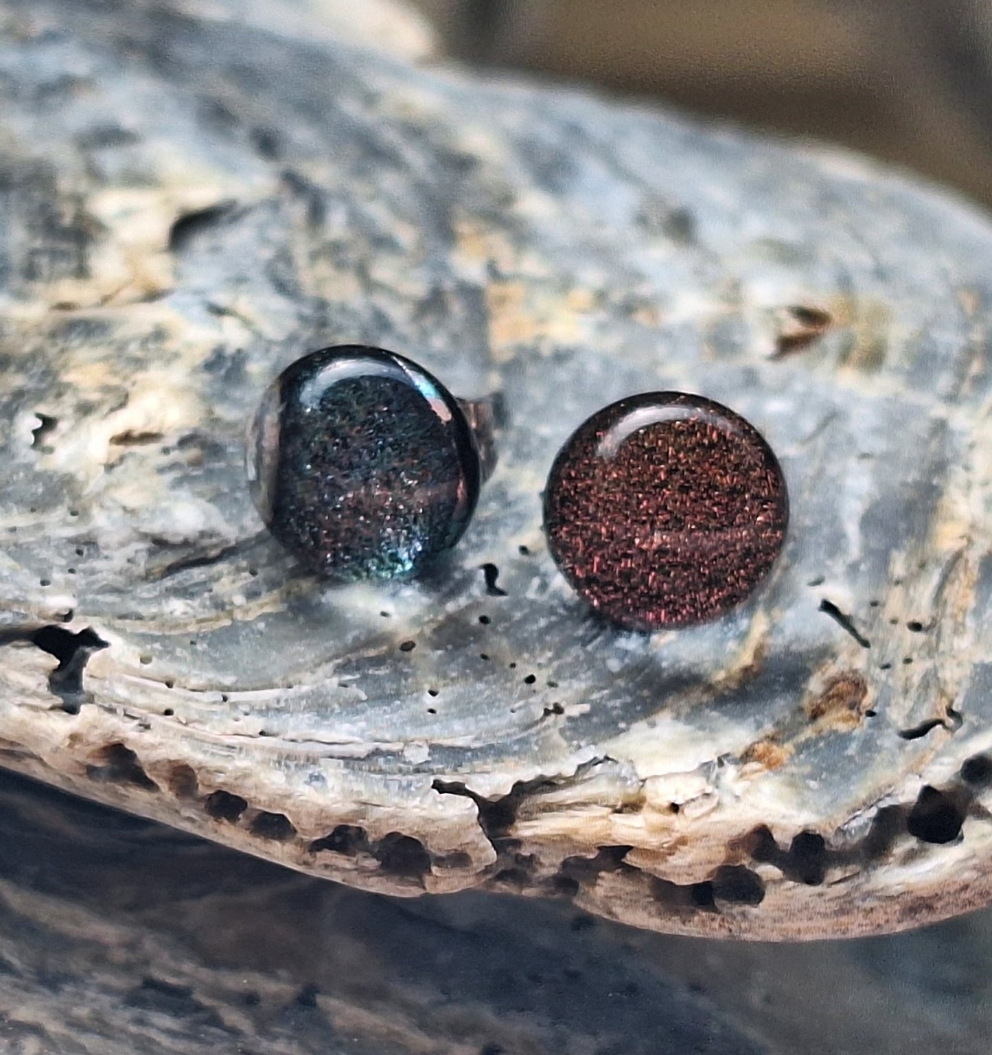 Handmade Dichroic Glass Earrings-E05