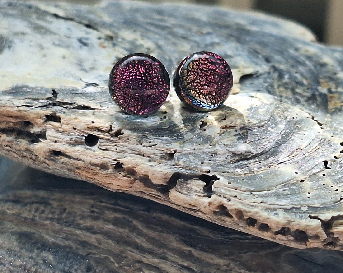 Handmade Dichroic Glass Earrings-E05