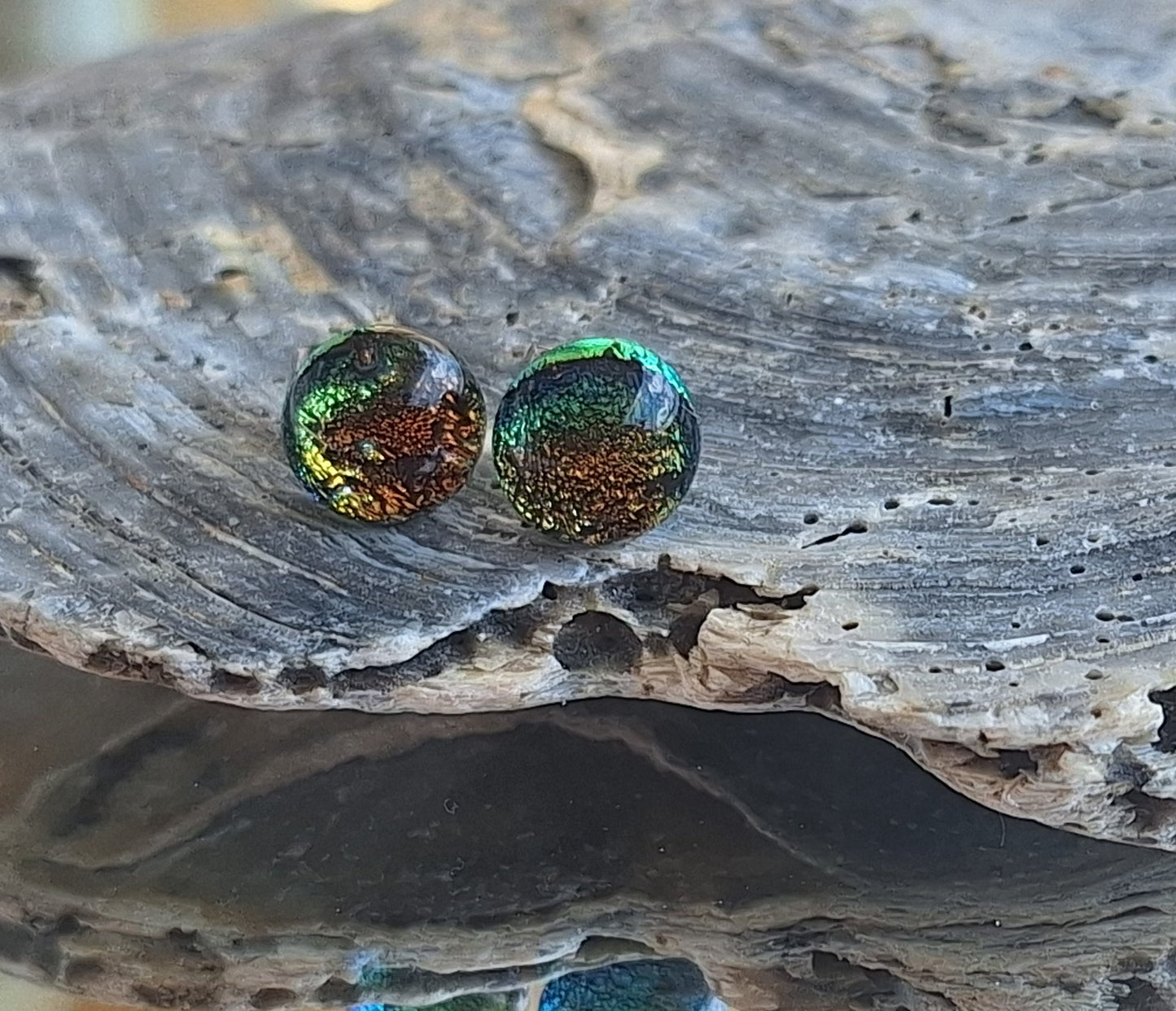 Handmade Dichroic Glass Earrings-E15