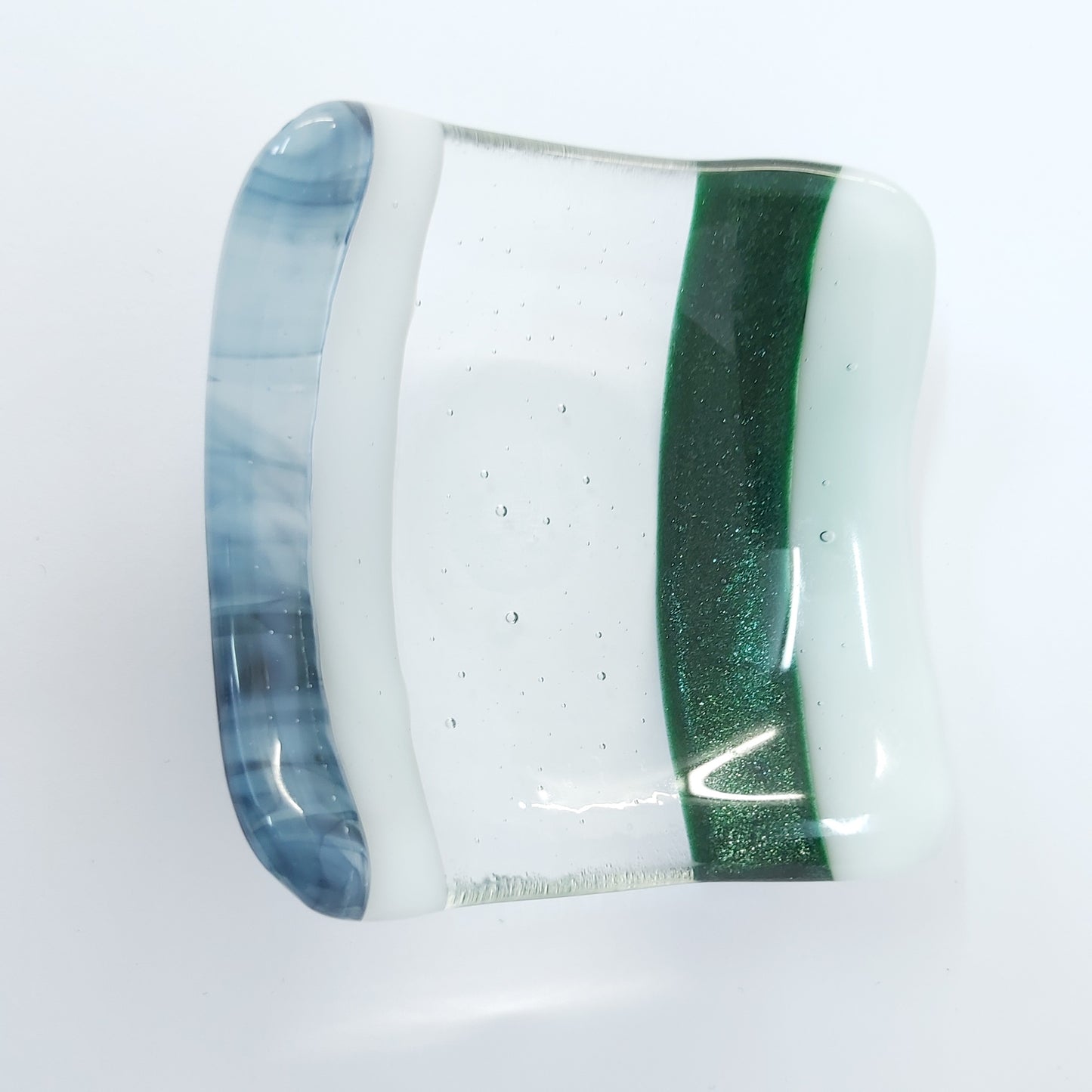 Handmade Glass Trinket Dish - Multicolored & Striped