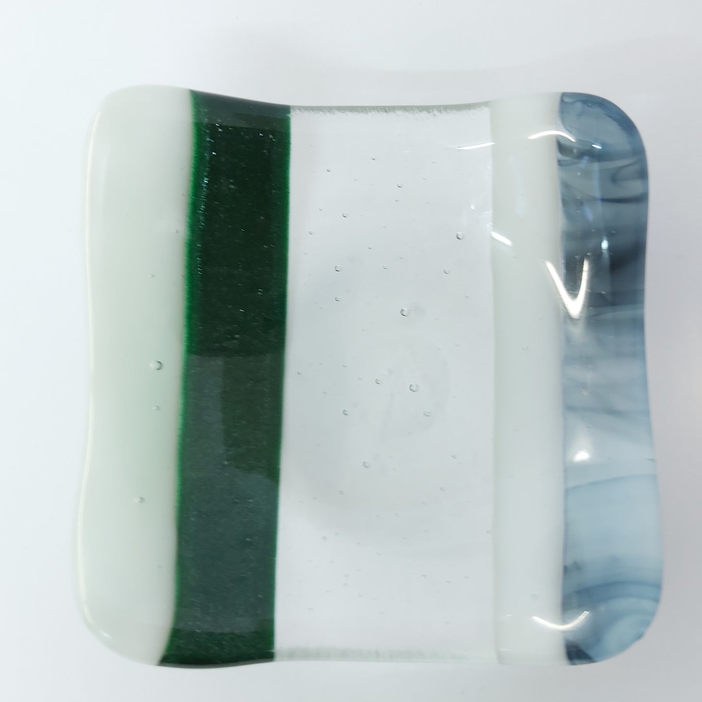 Handmade Glass Trinket Dish - Multicolored & Striped
