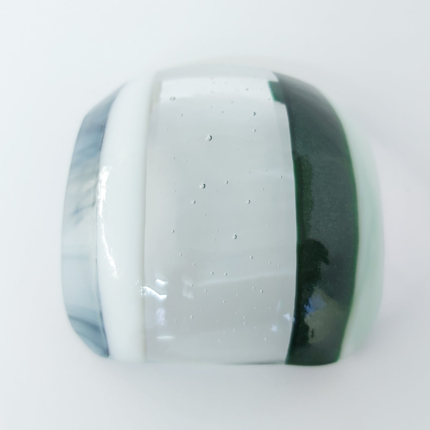 Handmade Glass Trinket Dish - Multicolored & Striped