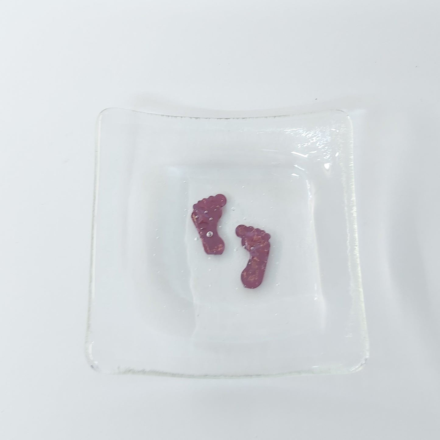 Handmade Glass Earring Bowl - Footprints
