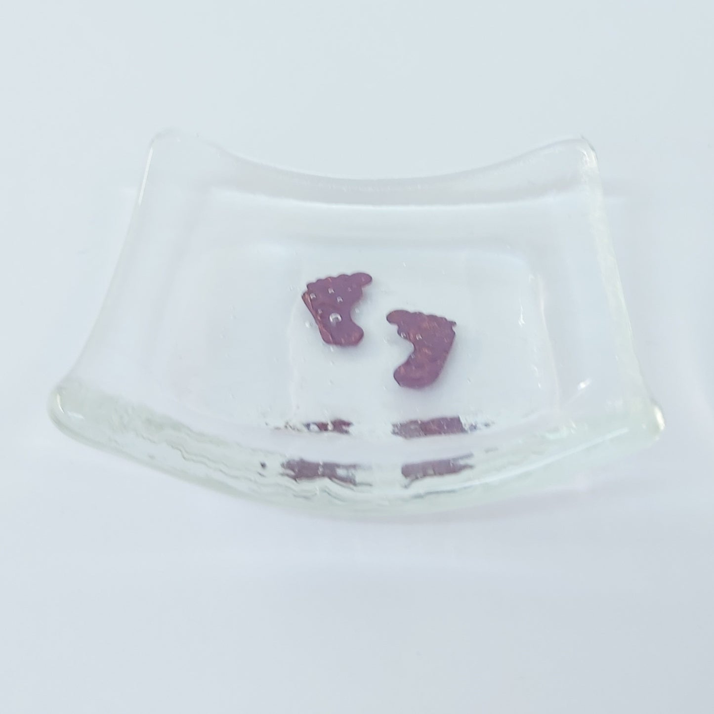 Handmade Glass Earring Bowl - Footprints