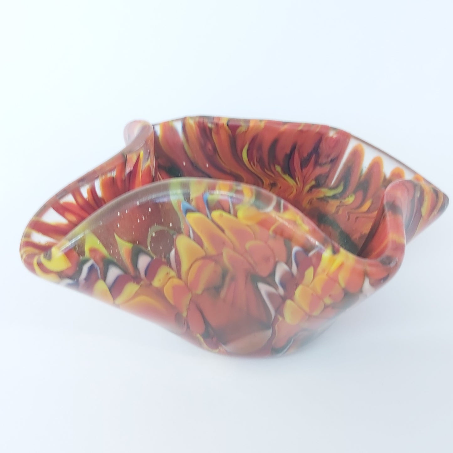 Handmade Glass Tealight Holder - Multicolour