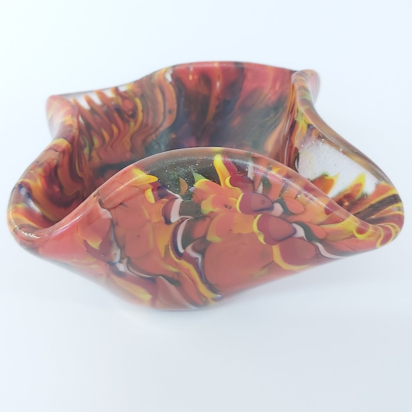 Handmade Glass Tealight Holder - Multicolour