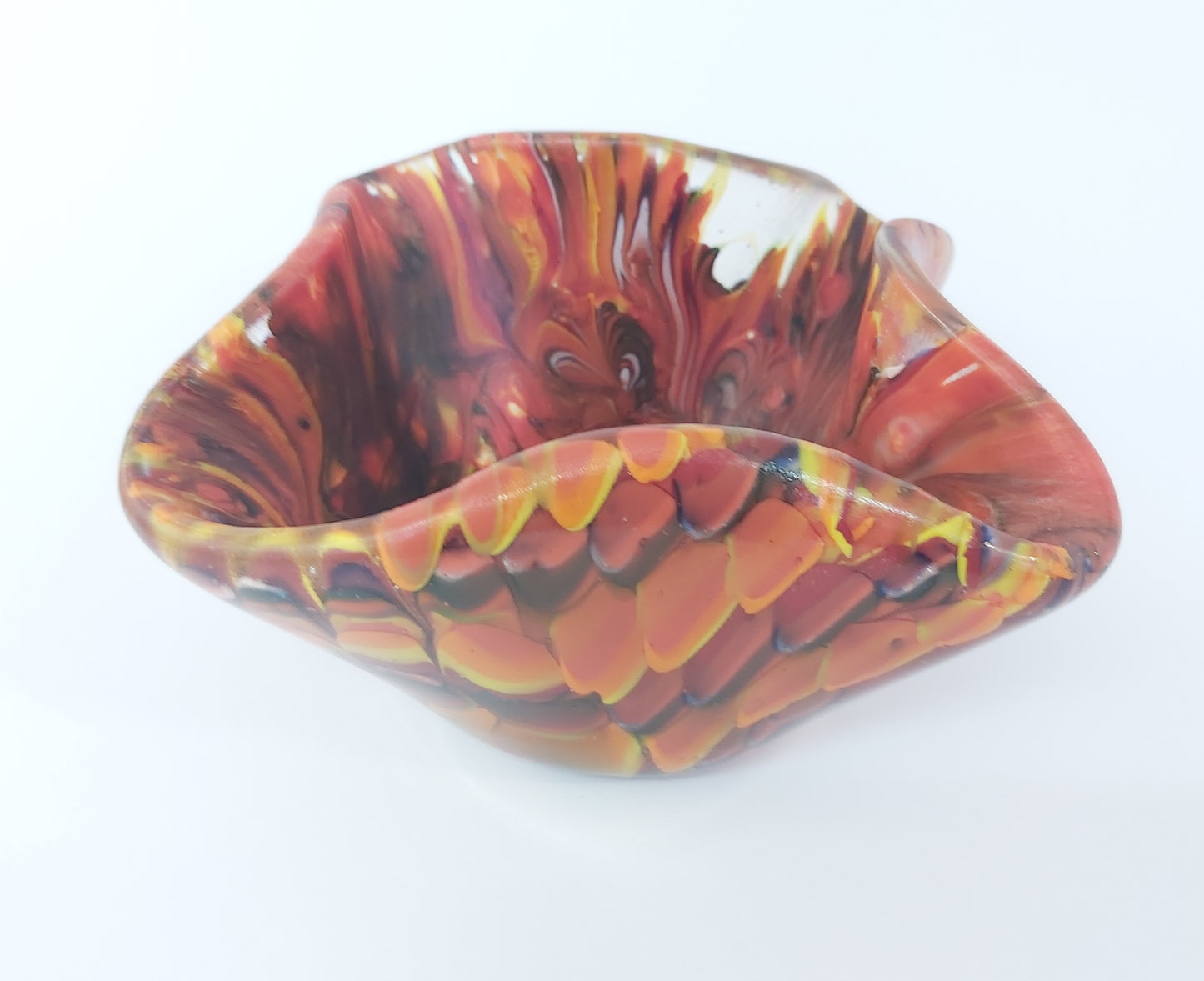 Handmade Glass Tealight Holder - Multicolour