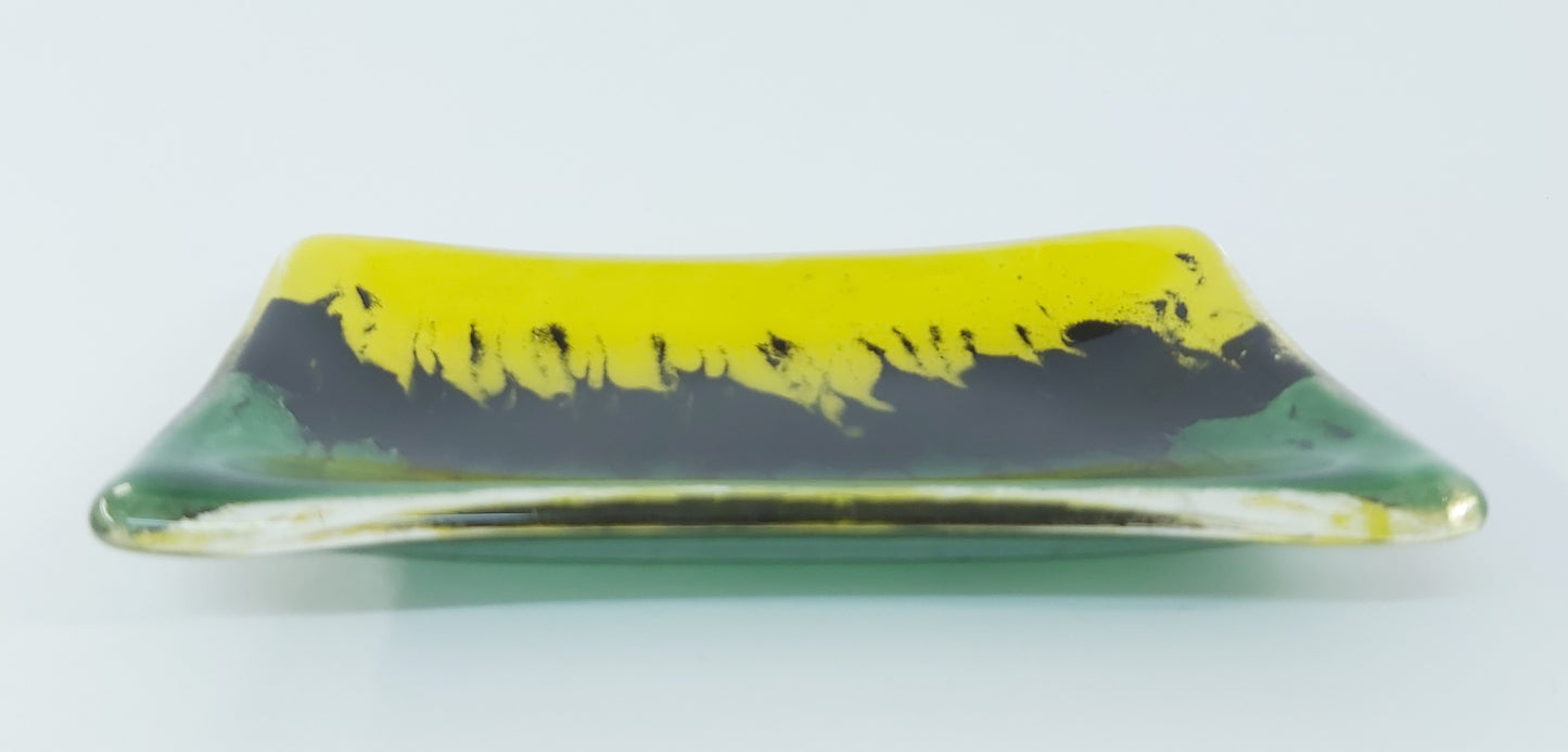 Tvålkopp i Glas med Trefärgad Design