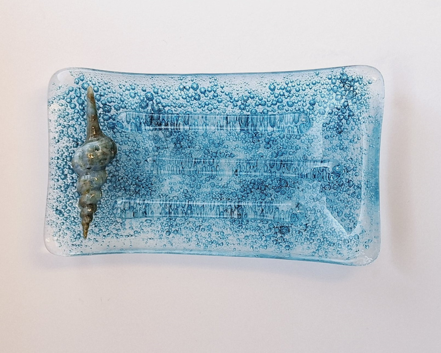 Tvålkopp med Blå Bubblor och Snäckskal