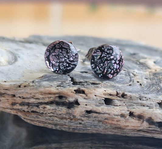Handmade Dichroic Glass Earrings-E03