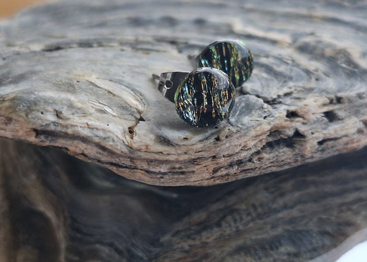 Handmade Dichroic Glass Earrings-E05