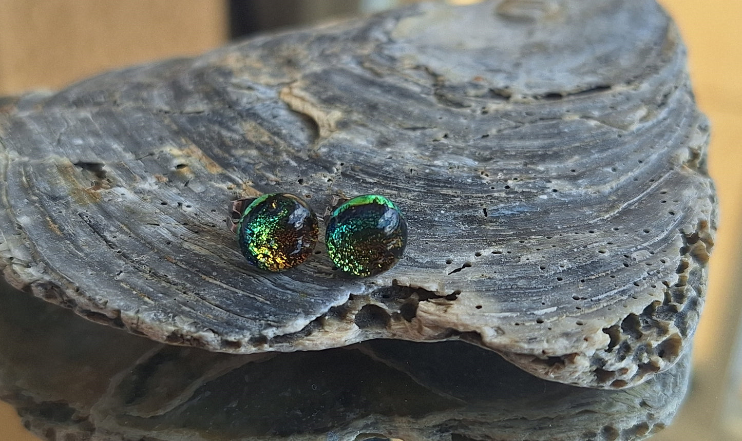 Handmade Dichroic Glass Earrings-E15