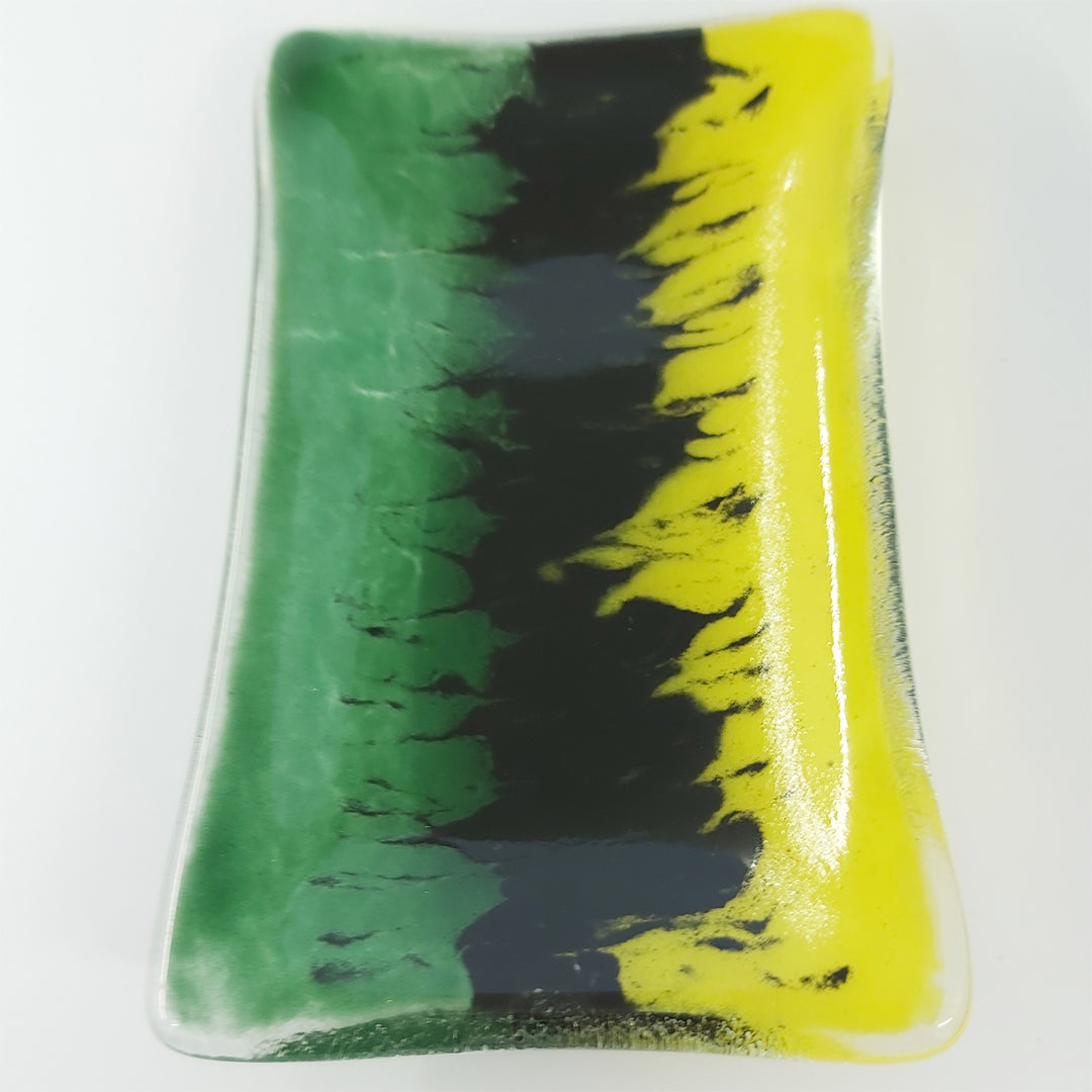 Tvålkopp i Glas med Trefärgad Design